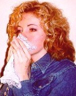 Sniffling woman