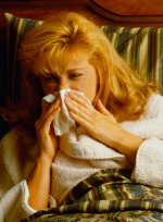 Woman with nasal congestion